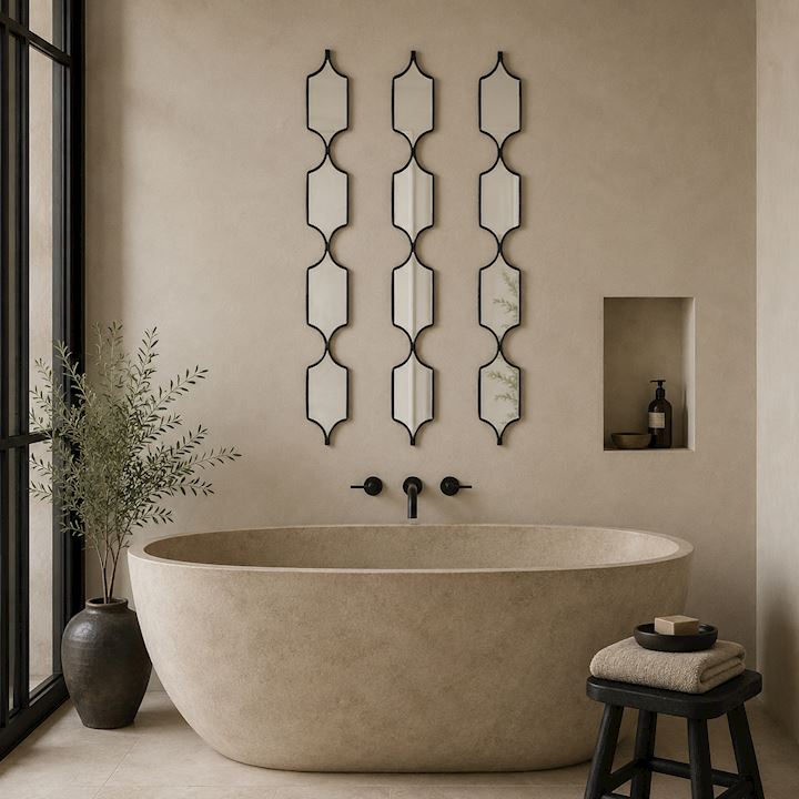 BLACK SQUARE DECORATIVE HANGING COLLAGE MIRROR 14x145cm